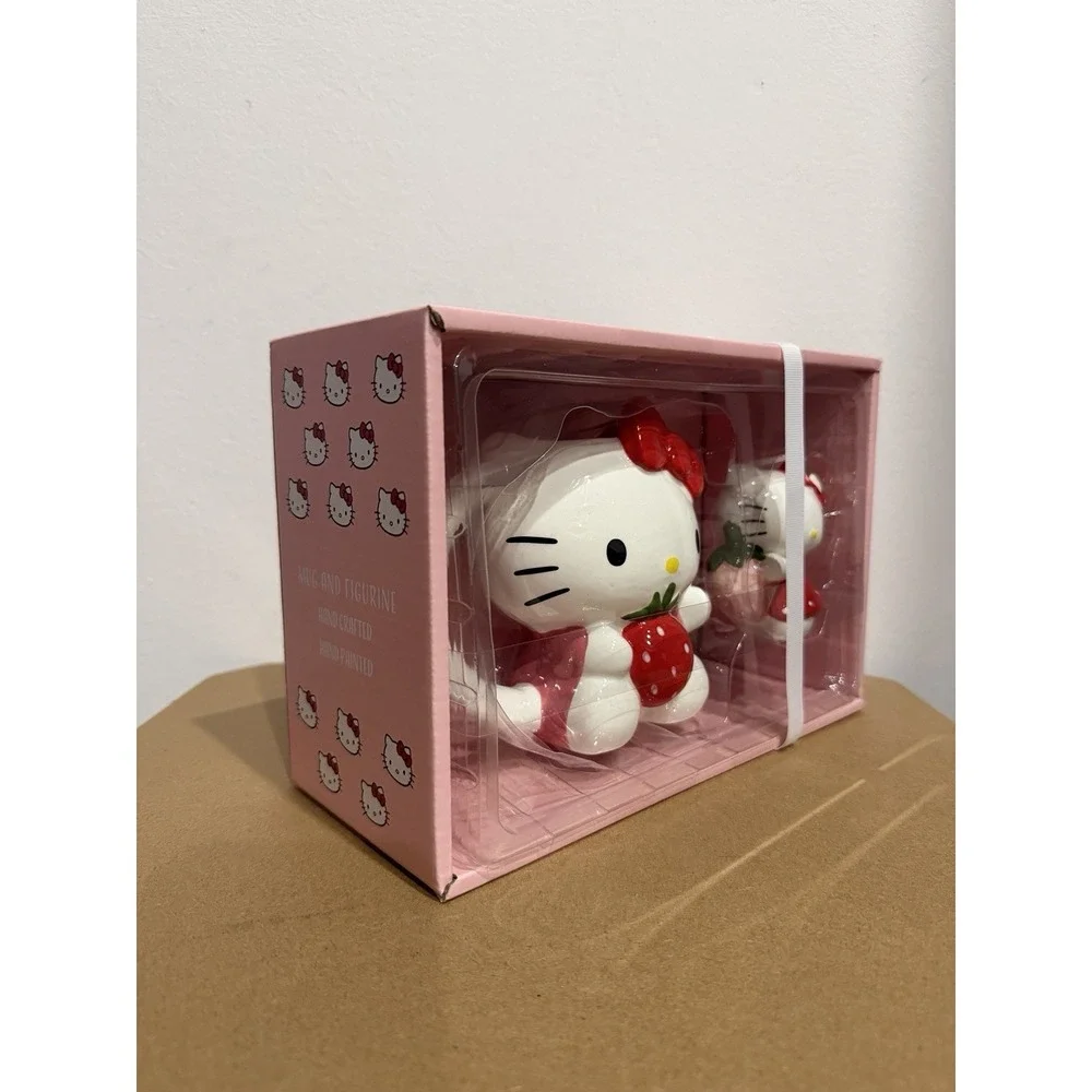 Hello Kitty Ceramic Mug and Figurine Set with Strawberry Design - Picture 5 of 6